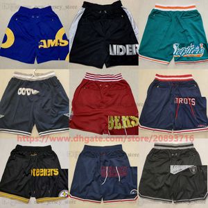 Just Don New Pocket Football Short Casual Sports Hip Pop Pant With Pockets Zipper Sweatpants Stitched Breathable Gym Training Beach Pants Shorts