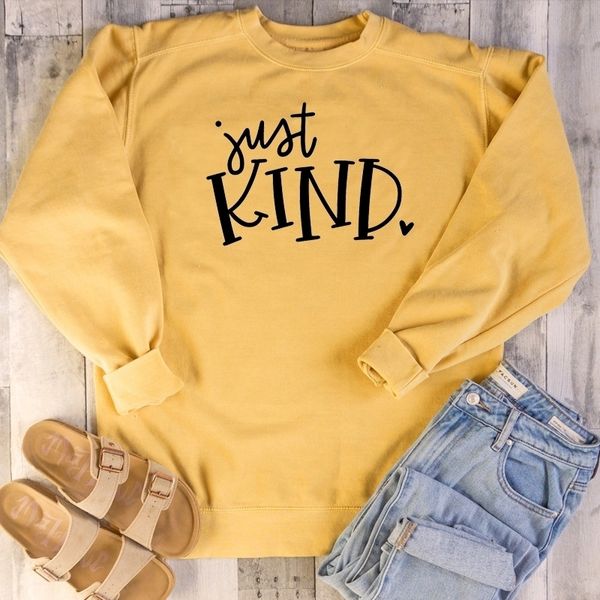 Juste aimable coeur graphique pur coton gentillesse sweat-shirt jeune hipster religion chrétien Bible baptême pulls jeune partie haut T200525