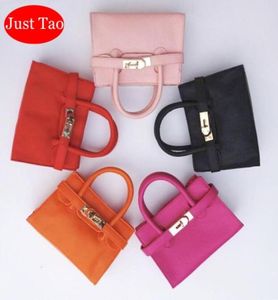 Just Tao 10 Candy Color Tapes for Baby Girls Kids Small Mini Min Handbags Girls BB Sacs Fashion Pourse For Childrens One Spowder Bag23607372