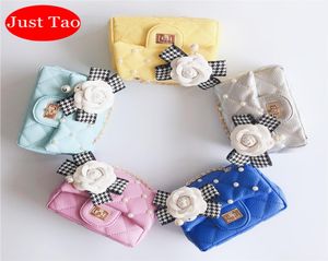 Just Tao Kids Fashion Cuir Purse Baby Girls Small Sacs Sacs Sacs Girls Mini Bags Bands Toddlers Sacs de perles de fleur JT0178342720