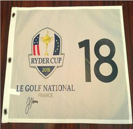 Justin Thomas 2018 Ryder Cup-collectie ondertekend, gesigneerd, gesigneerd, open Masters glof pin-vlag2154243
