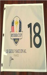 Justin Thomas 2018 Ryder Cup Collection Tiganed Signatured Signatured Open Masters Glof Pin Flag9792572