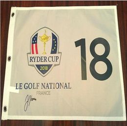 Justin Thomas 2018 Ryder Cup-collectie ondertekend, gesigneerd, gesigneerd, open Masters glof pin-vlag7320438