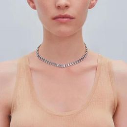 Justine Clenqet New Fashion Personality Necklace Design European and American Hip Hop Street Wear Diamond Necklace2792