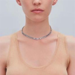 Justine clenqet nieuwe mode-persoonlijkheid Kettingontwerp Europese en Amerikaanse hiphop streetwear diamanten halsketting213Q