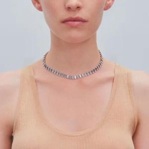 Justine Clenqet New Fashion Personality Necklace Design European and American Hip Hop Street Wear Diamond Necklace209o