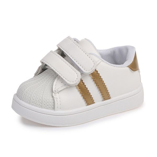 Justsl Primavera Verano Moda para niños Zapatillas de deporte Niños Niñas Zapatos Sprt Zapatillas de deporte de mariscos Zapatos blancos casuales para niños LJ201203