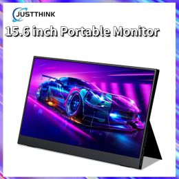 JustHink 15,6 inch Proteerbare monitor HD 1920x1080p IPS Paneel Display HDMI Compatibel met laptop PS4/PS5 Switch Xbox PC Gamer
