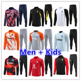 Juventus Tracksuit 2023 2024 2025 Voetbaltruien Pogba Di Maria Vlahovic Chiesa 23 24 25 Trainingspak Mannen Kids Kit voetbaltrainpakken Kit Uniform Sportswear