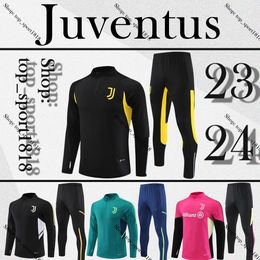 Juventus chándal 2023 2024 camisetas de fútbol POGBA DI MARIA VLAHOVIC CHIESA 22 23 24 Juventus traje de entrenamiento hombres niños kit de fútbol uniforme ropa deportiva