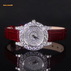 JW002 bijoux durables usine en gros personnalisé or luxe 925 en argent Sterling Quartz Moissanite diamant montres pour les femmes