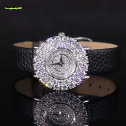 JW003FW durable exquis 9K 10K 14K 18K or blanc Moissanite laboratoire cultivé diamant dames luxe or femmes montres