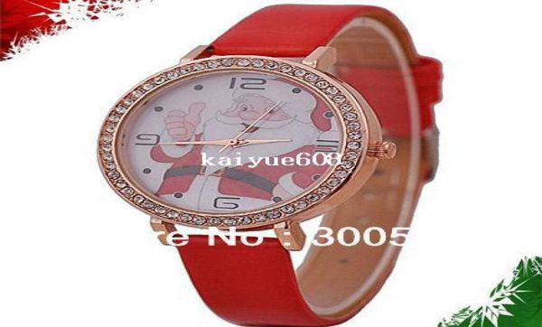 JW351 Feliz Navidad Reloj IMitation Fashion Diamond Wutpats Wall Watch Caja de correa de cuero genuino 9110246