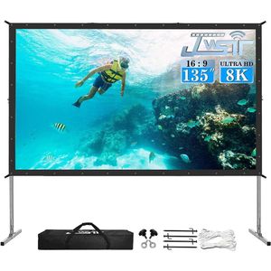 JWSIT 120 inch Outdoor Movie Screen - Verbeterde 3 lagen PVC 16: 9 Outdoor Projector Screen Portable Video Projection Screen met draagtas voor outdoor entertainment