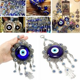 JX-Lclyl Wall Hanging Turkish Blue Evil Eye Flower Hamsa Hand Amulet Decor Protection Y201006302T