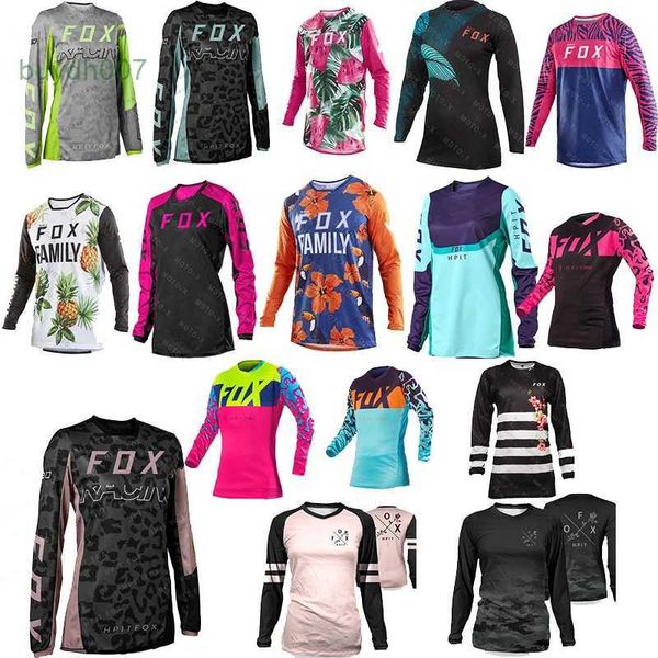 Jx0q 2024 T-shirt de mode Costume de vélo de montagne Foxx T-shirts pour hommes Cross Country Mountain Femmes Downhill Mountain VTT Chemise Cross Country Ladies Sweatshirt