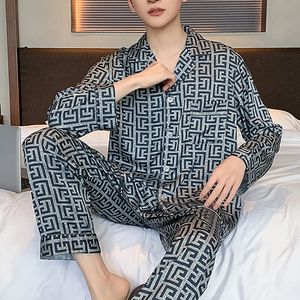 Jxgarb Satin Womens Unisex Pyjama Set Ice Silk Womens Pyjamas 240511