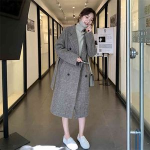 JXMYY automne et hiver manteau de laine épais femme mi-longueur étudiant coréen manteau de laine à genoux amples 210412