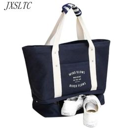 JXSLTC mode toile voyage pliant sacs polochons pochette étanche unisexe voyage sacs à main femmes bagage à main sac de voyage 231226