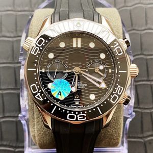 Super Watches 023 Montre de Luxe 44mm 9900 Movimiento 904L Relojes de acero Capilla de acero y material de luminova Relogios de reloj de lujo