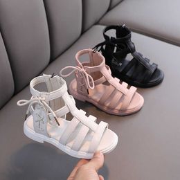 JY208 Girls '2020 New Fashion Little Girl Princess Shoes Summer Large Children High Top Zipper Sandals 0202