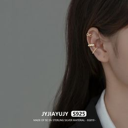 Jyjiayujy 100% entero plateado esterlina S925 Pendientes de clips de orejas en stock de joyas de moda de tres estilo Uso diario EG019 240523