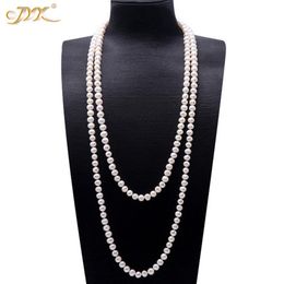 Colliers de pull Jyx Perle Long Round Round Naturel Natural 8-9 mm Collier de perle d'eau douce naturelle Collier de charme sans fin 328 201104258I