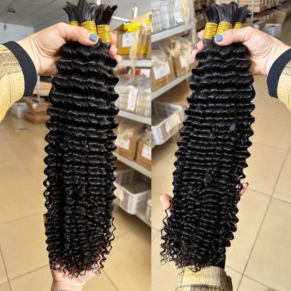 Tissage profond de vague de cheveux d'extension en vrac de cheveux humains de JYZ pour Bralding 100% non transformés