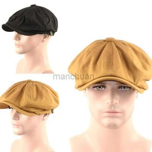 JZKG Berets 1 PCS HAT PURT COTTON OCTORNAL CHAPELLE SPRING ET Été Béret peintre masculin populaire Ivy Hat Men Fitted Newsboy D24418