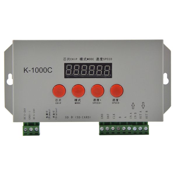 K-1000C Controlador LED de programa actualizado T-1000S K1000C WS2812B WS2811 APA102 T1000S WS2813 Controlador de 2048 píxeles DC5-24V
