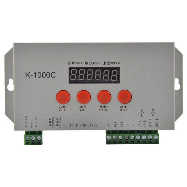 K-1000C Controlador LED de programa actualizado T-1000S K1000C WS2812B WS2811 APA102 T1000S WS2813 Controlador de 2048 píxeles DC5-24V LL
