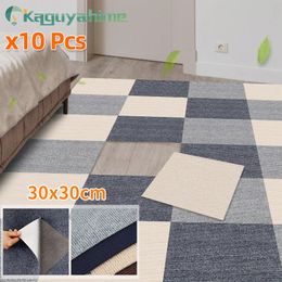 K 10 pièces tapis de sol auto-adhésif carré 30x30cm autocollants amovibles pour bricolage ameublement carrelage mural couloir intérieur 240301