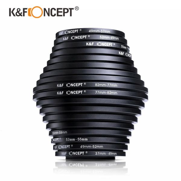 K F Concept 18 en 1 18 piezas Filtro de lente de cámara Conjunto de anillos adaptadores reductores 3782 mm 8237 mm para DSLR 231226