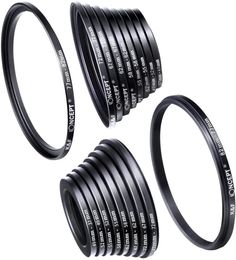 K F CONCEPT 18 Uds Filtro de lente de cámara conjunto de anillo adaptador reductor 3782mm 8237mm para DSLR 240113