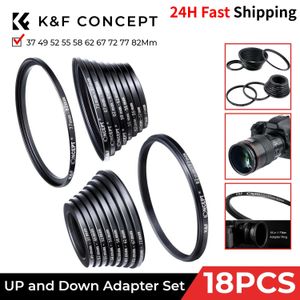 K F Concept 18 pièces filtre d'objectif d'appareil photo étape vers le bas adaptateur anneau ensemble 3782mm 8237mm pour DSLR 231226