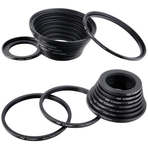 K F CONCEPT 18 Uds Filtro de lente de cámara conjunto de anillo adaptador reductor 3782mm 8237mm para ND CPL UV 231226