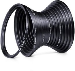 K F CONCEPT 3782 mm 18 piezas Filtro de lente de cámara Juego de anillos adaptadores reductores 8237 mm para accesorios DSLR 231226