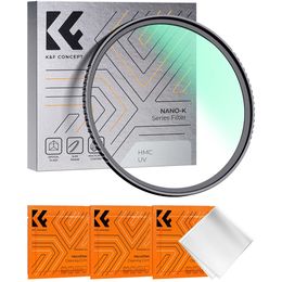K F concept 77mm 82 mm Nanok Series Filtre UV Filtre Ultra Slim Protection Multi-revêtement Camera Lens avec 3 tissu de nettoyage 240327