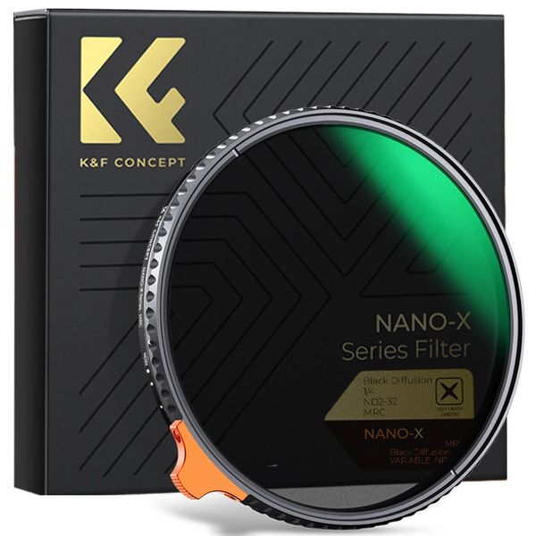 K F Concept ND232 14 Black Mist Diffusion Camera Camera Filtre Variable 2 in 1 nd Filtres vidéo 49mm 52mm 58mm 62 mm 67 mm 77mm 240327