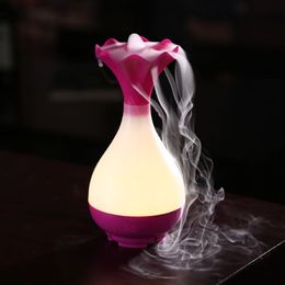 K-H52-Pink USB Luchtbevochtiger Ultrasone etherische olie Aroma Diffuser + LED US # R23