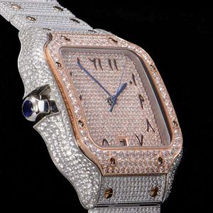 K0ZX Montre pour homme en diamant Montre mécanique automatique 40 mm avec bracelet en acier serti de diamants Montre-bracelet Busins Montre-bracelet Montre de Luxe