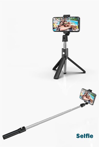 K10 3 en 1 sans fil Bluetooth Selfie Stick avec miroir trépied monopode pliable portable pour iPhone Xiaomi Tiktok appel vidéo CRexpress