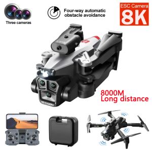 Faith Mini Drone 8K Hd Esc 3 Caméras Aériennes Professionnelles Évitement D'obstacles À 4 Voies Positionnement De Flux Optique Quadricoptère Pliable Drones FPV Rc Uav Système Anti Drone