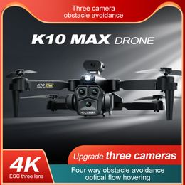 K10 Max Drone Professionele 4K HD Drie Camera Obstakel vermijden Luchtfotografie Optische Stroom Zweven Opvouwbare Quadcopter