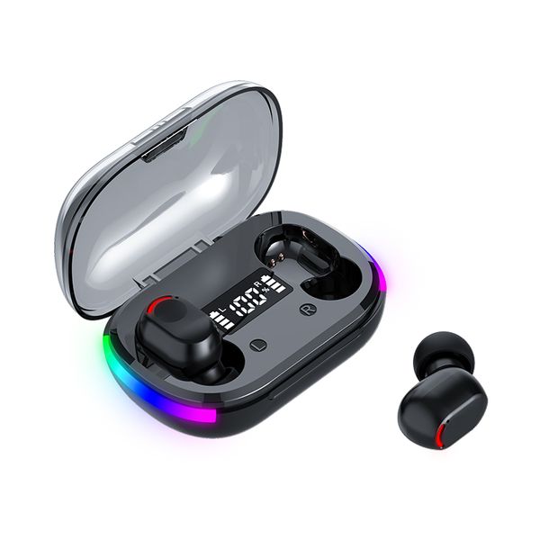 K10 TWS Auriculares inalámbricos Auriculares Bluetooth BT 5.3 Auriculares estéreo para juegos Auriculares intrauditivos con pantalla LED Caja de carga de luz brillante brillante en paquete minorista