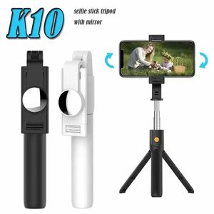K10 Wireless Bluetooth Extendable Selfie Stick Tripod Handheld Monopod Sluiter voor iPhone Xiaomi Telefoon Mini