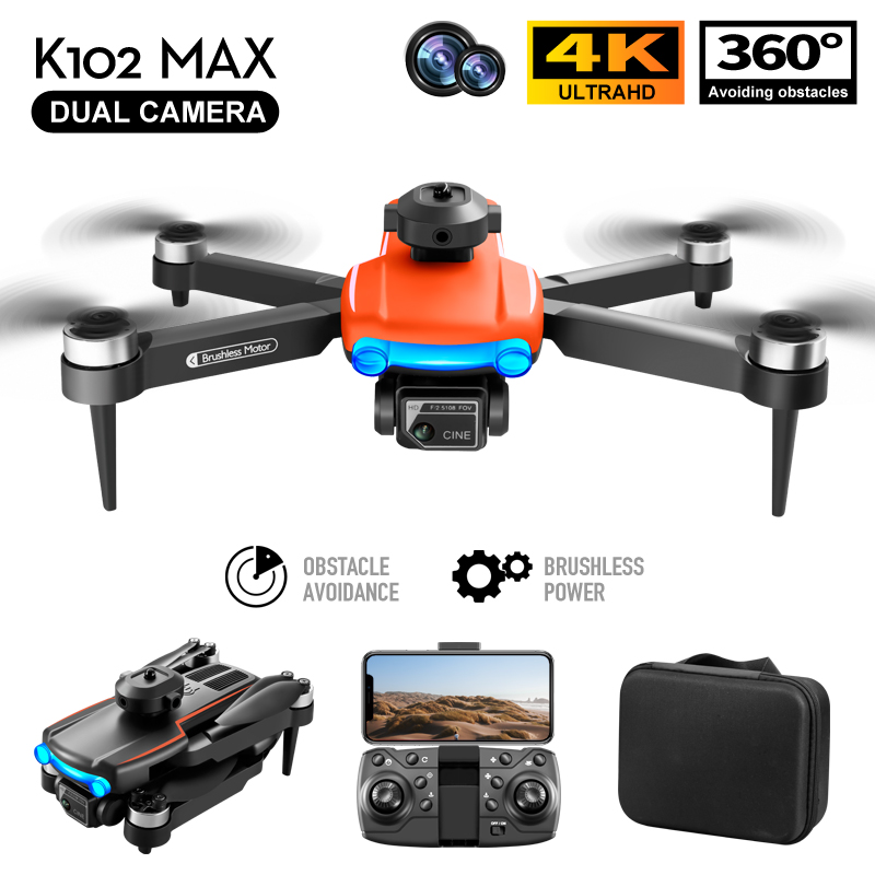 K102 Max Fırçasız Drone 4K HD Çift Kamera 360 Derece Engeli Kaçınma Optik Akış Sakın RC Teslimat Drone Katlanır Uzaktan Kumanda Düzlemi Helikopteri