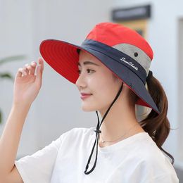 K106 pour le chapeau de pêcheur pour femmes Hat de soleil de mode bicolore