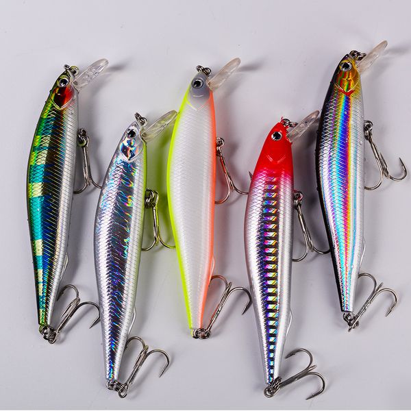 K1626 Peces Anzuelos Minnow Señuelos de pesca de lubina - Jerkbait Juego de señuelos hundidos Cebos duros Crankbait para trucha Bagre Musky Bluegill Enchufe de pesca