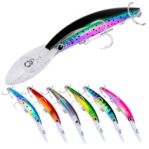 K1628 10 colores 17cm 27g Señuelos de pesca Kit de anzuelos Minnow Señuelos Minnow Crank Bait Aparejos de pesca Topwater Cebos para lubina Trucha Agua salada / Agua dulce